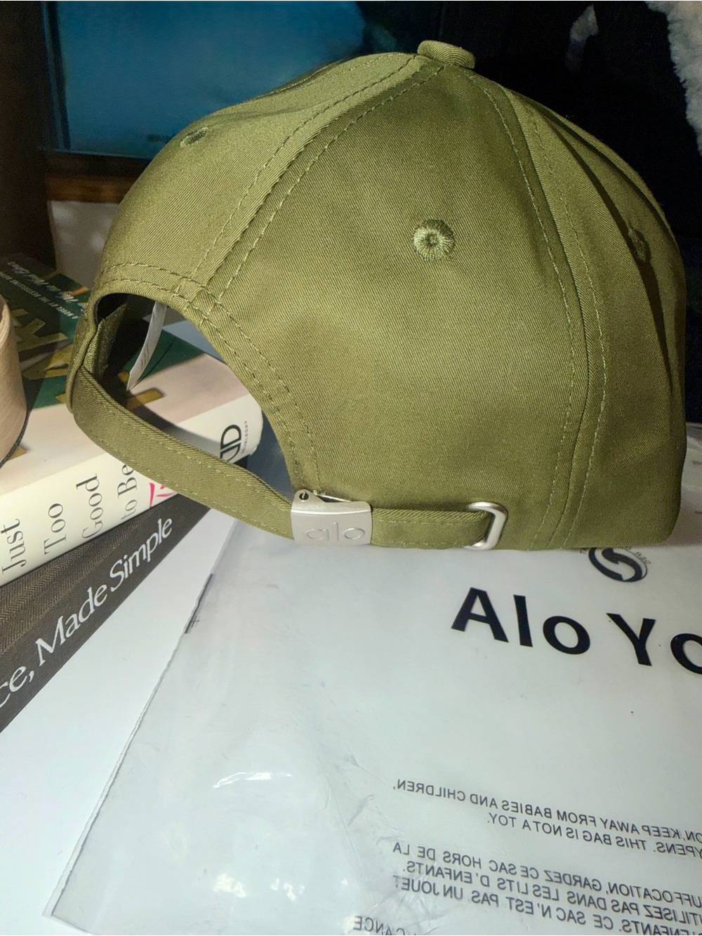 ALO Yoga Olive Green Off Duty Logo Baseball Cap - Picture 7 of 14